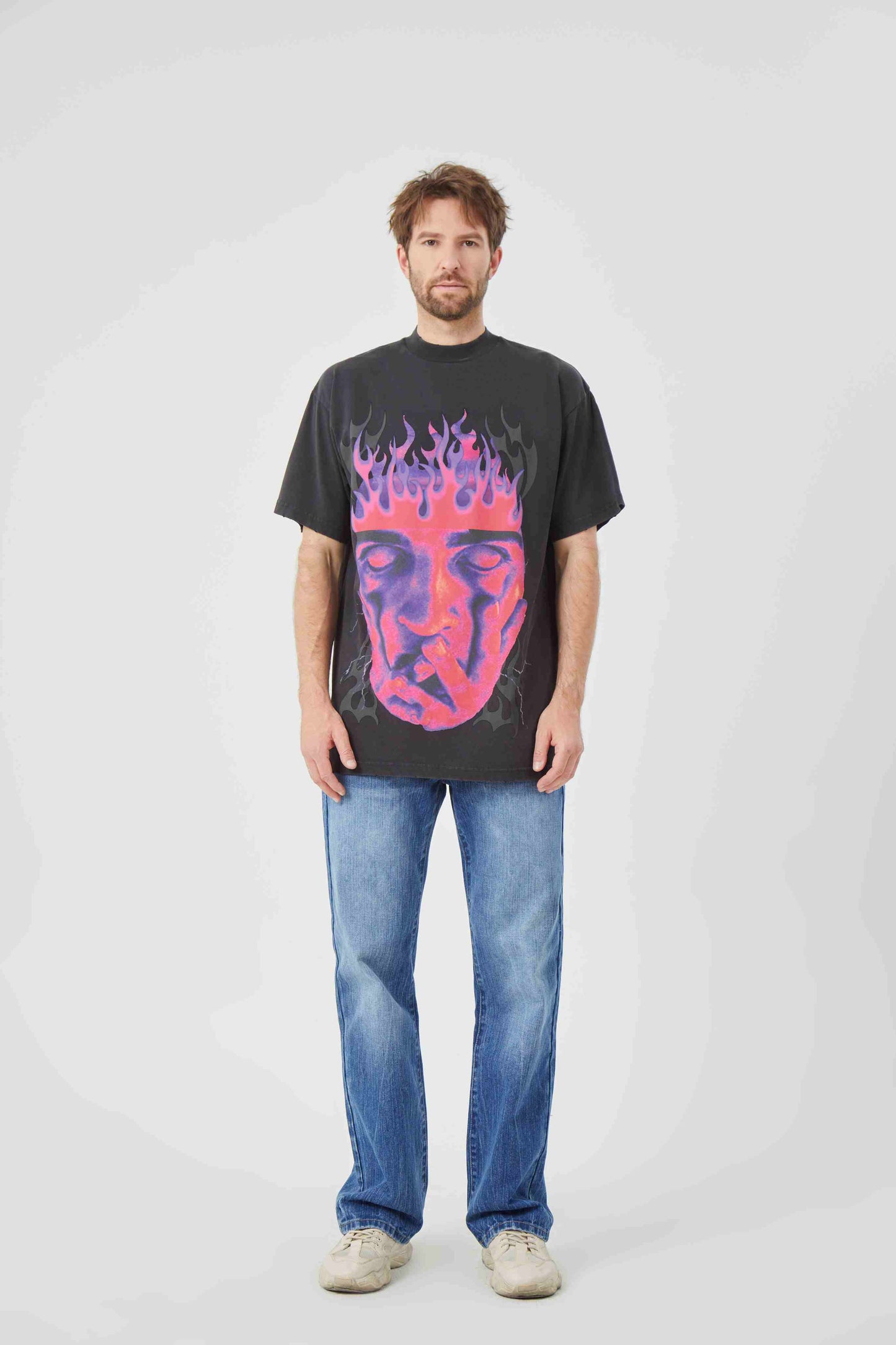 Flame - Shadow Cool - Face T - shirt
