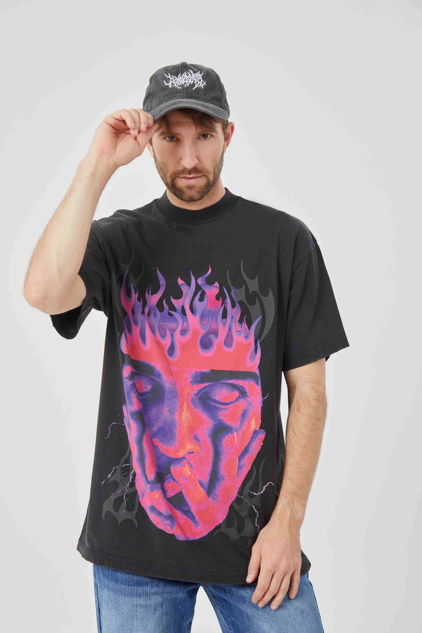 Flame - Shadow Cool - Face T - shirt