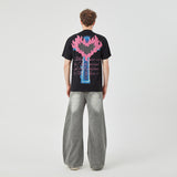 Ghostly Skull and Flame Graphic T-shirt