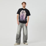 Ghostly Skull and Flame Graphic T-shirt