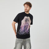 Ghostly Skull and Flame Graphic T-shirt