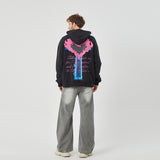 ROCK&CALEB Black Hoodies with Flaming Heart