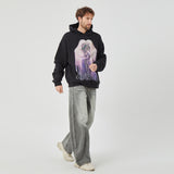 ROCK&CALEB Black Hoodies with Flaming Heart