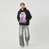 ROCK&CALEB Black Hoodies with Flaming Heart