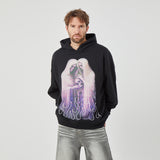 ROCK&CALEB Black Hoodies with Flaming Heart