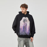 ROCK&CALEB Black Hoodies with Flaming Heart