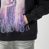 ROCK&CALEB Black Hoodies with Flaming Heart