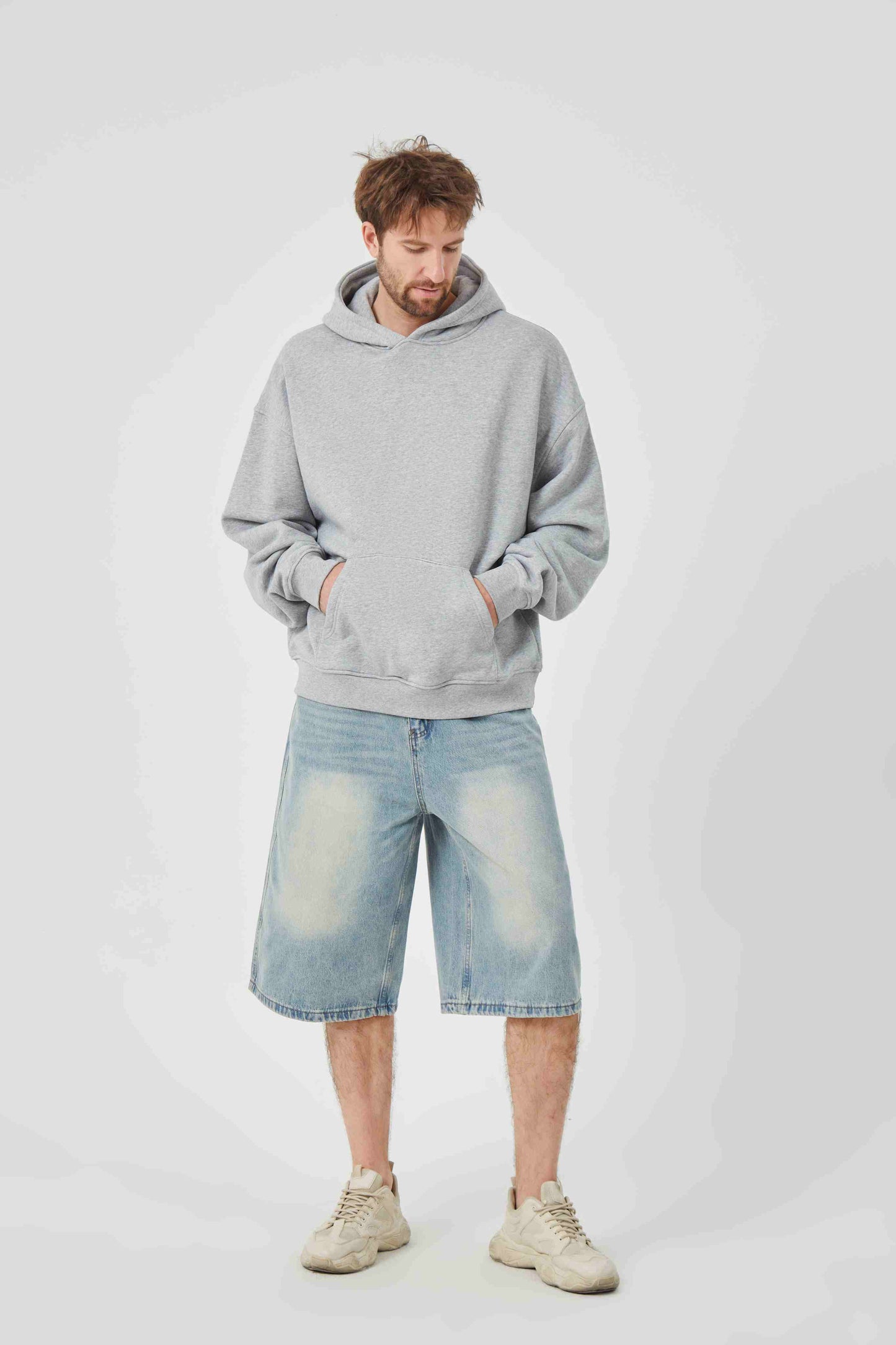 ROCK & CALEB Casual Grey Hoodie Ensemble
