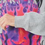 ROCK&CALEB Men’s Grey Hoodie with Bold Flame - Face Graphic