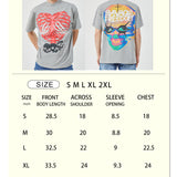 Rebellious Ribcage&Skull Graphic T-shirt