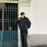 Men's Oversized Potassium Spray Black Sweatpants - Baggy Fitting Relaxed Streetwear for Daily Comfort