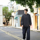 Men's Oversized Potassium Spray Black Sweatpants - Baggy Fitting Relaxed Streetwear for Daily Comfort