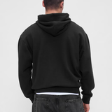Men's Print  Oversized Black Hoodie