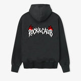 Men's Print  Oversized Black Hoodie