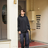 Men's Oversized Potassium Spray Black Sweatpants - Baggy Fitting Relaxed Streetwear for Daily Comfort