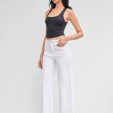 Women's High-Waisted White Wide-Leg Jeans
