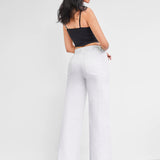 Women's High-Waisted White Wide-Leg Jeans