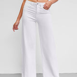Women's High-Waisted White Wide-Leg Jeans