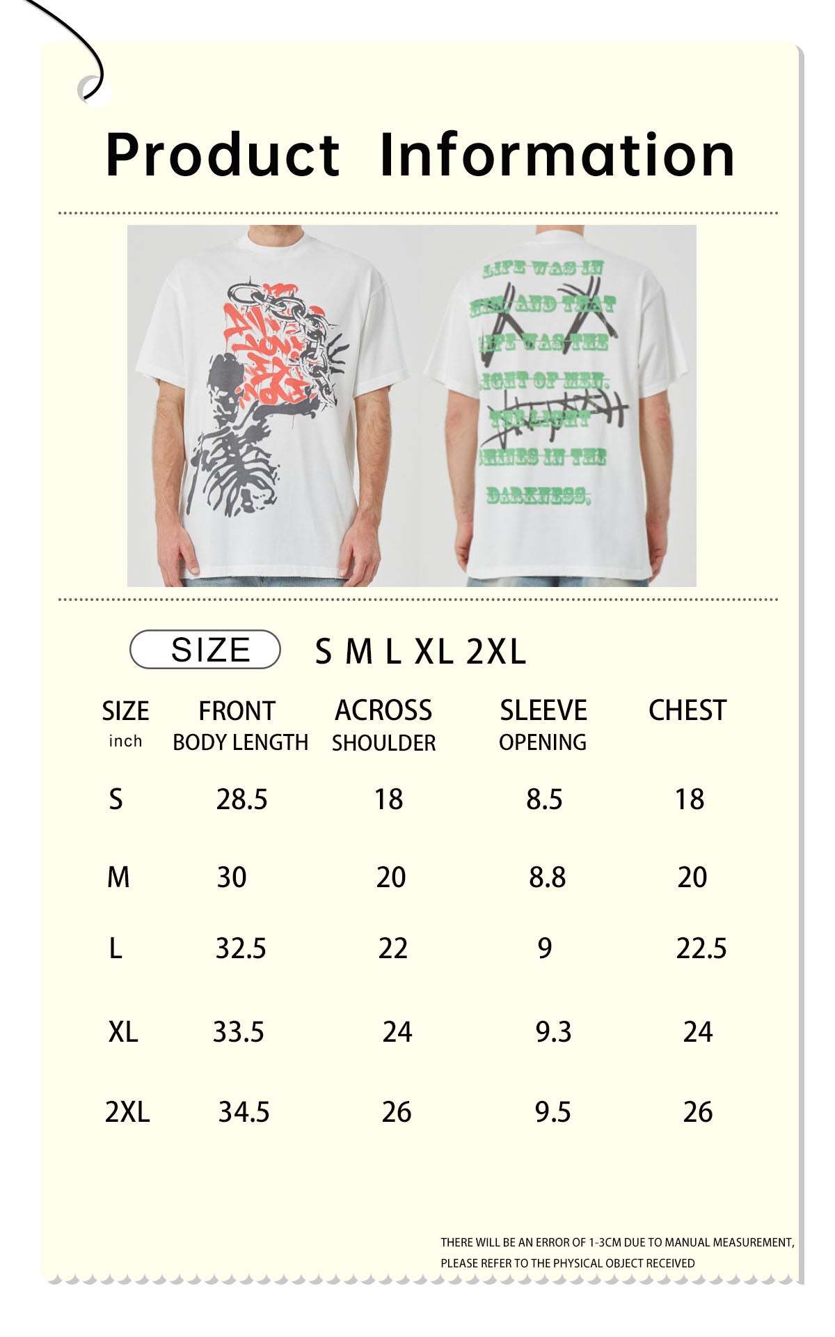 ROCK & CALEB Distinctive Graphic White T - shirt