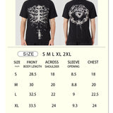 ROCK&CALEB Men’s Black Short - Sleeve T - Shirt with White Skeleton Graphic