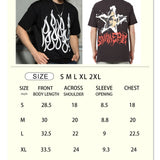 Men's Loose Fit Black Flame Graphic T-Shirt