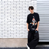 Men's Relaxed Fit Black Graphic T-Shirt