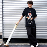 Men's Relaxed Fit Black Graphic T-Shirt