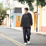 Men's Oversized Potassium Spray Black Sweatpants - Baggy Fitting Relaxed Streetwear for Daily Comfort