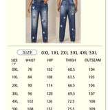 Distressed Wide-Leg Denim Jeans with Star Embroidery