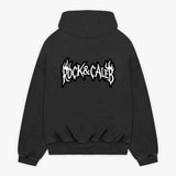 Men's Print  Oversized Black Hoodie