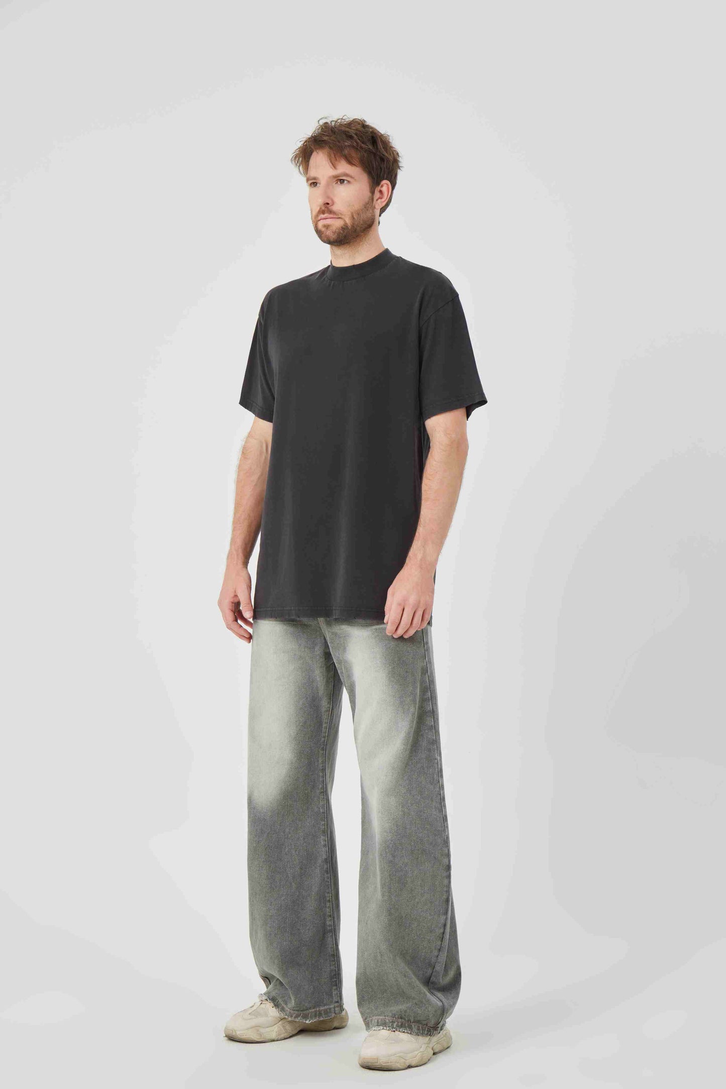 Oversized Black Cotton T - shirt