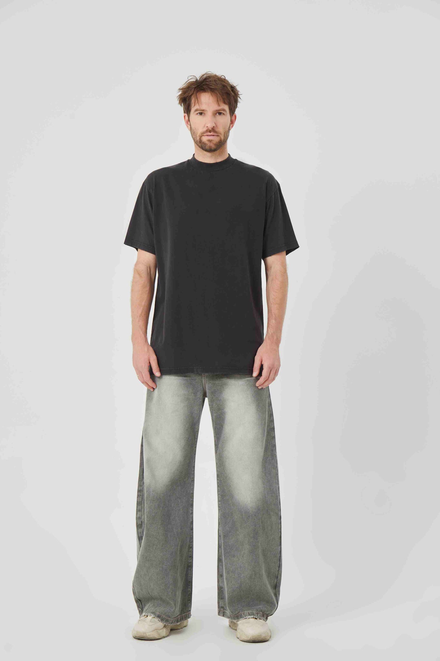 Oversized Black Cotton T - shirt