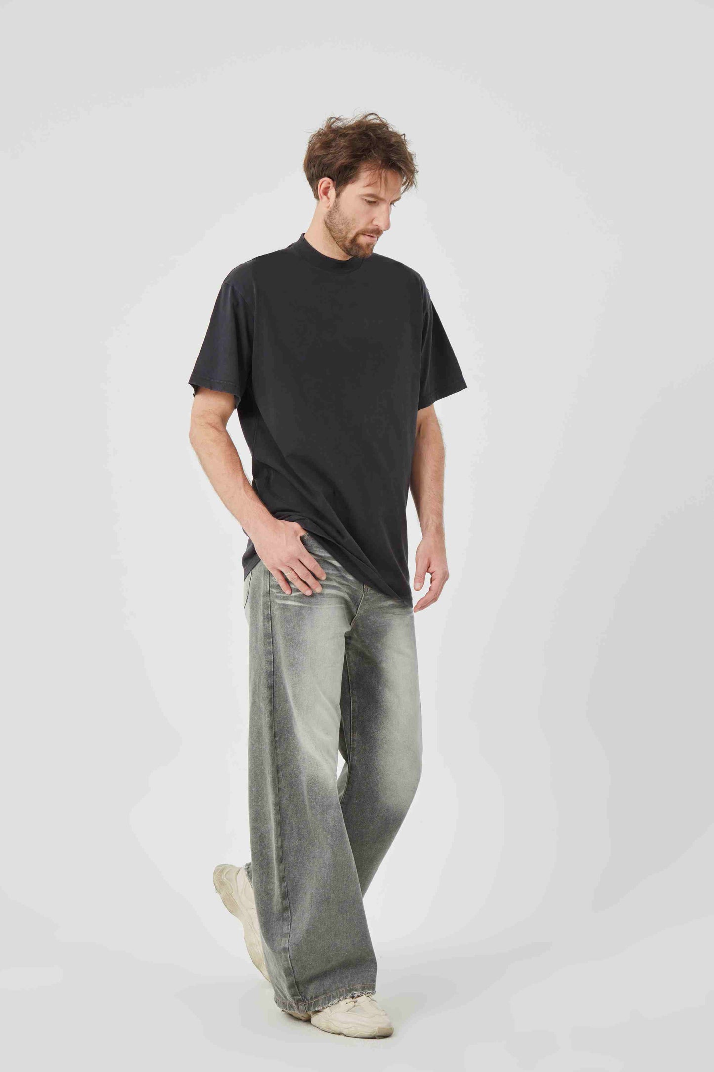 Oversized Black Cotton T - shirt