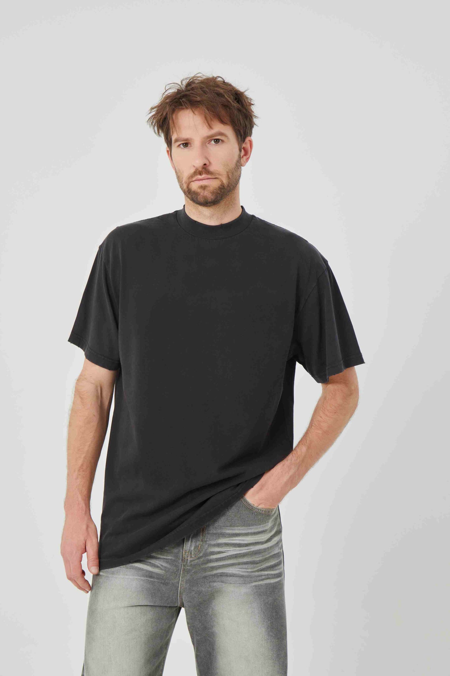 Oversized Black Cotton T - shirt