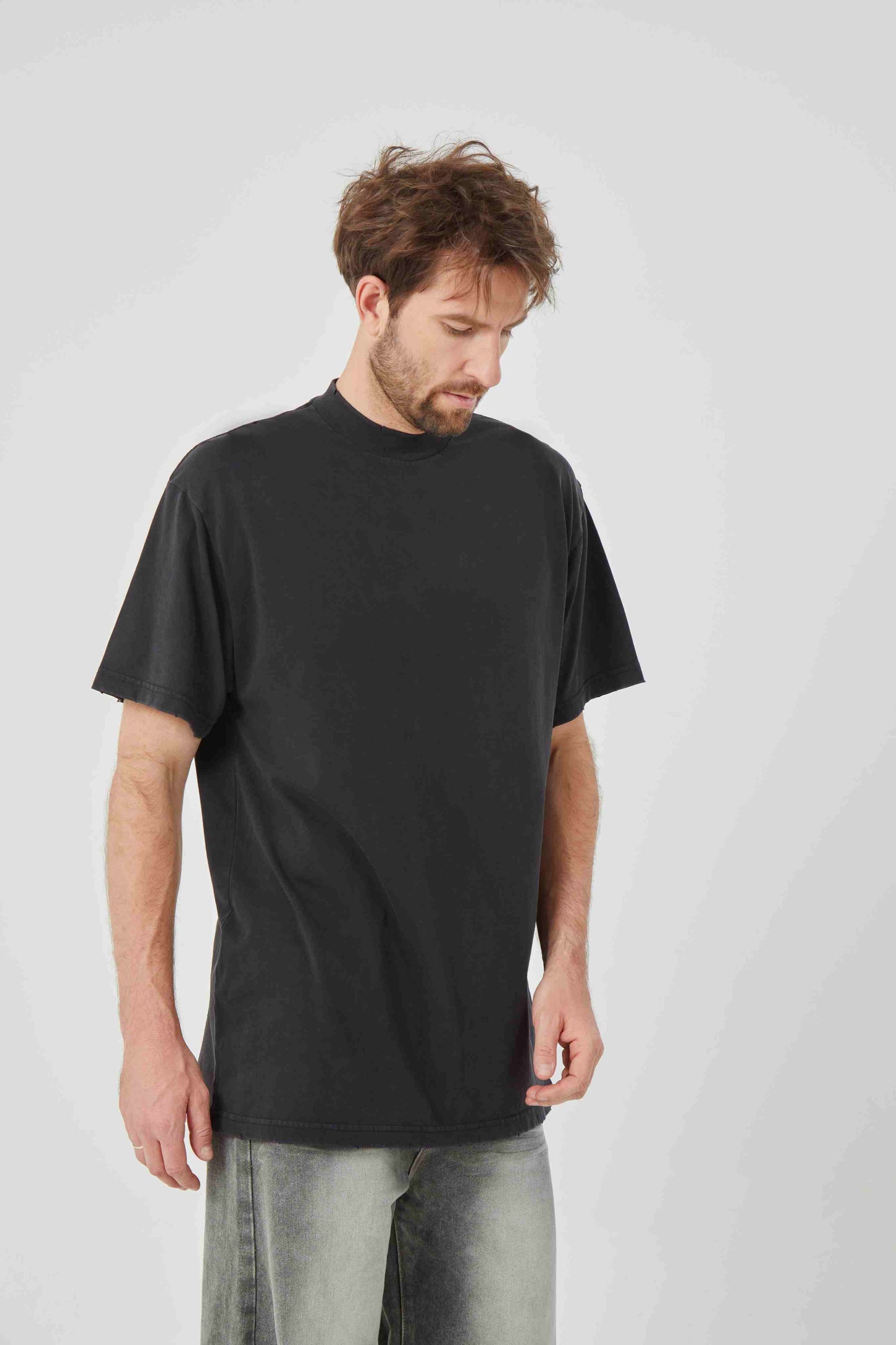 Oversized Black Cotton T - shirt
