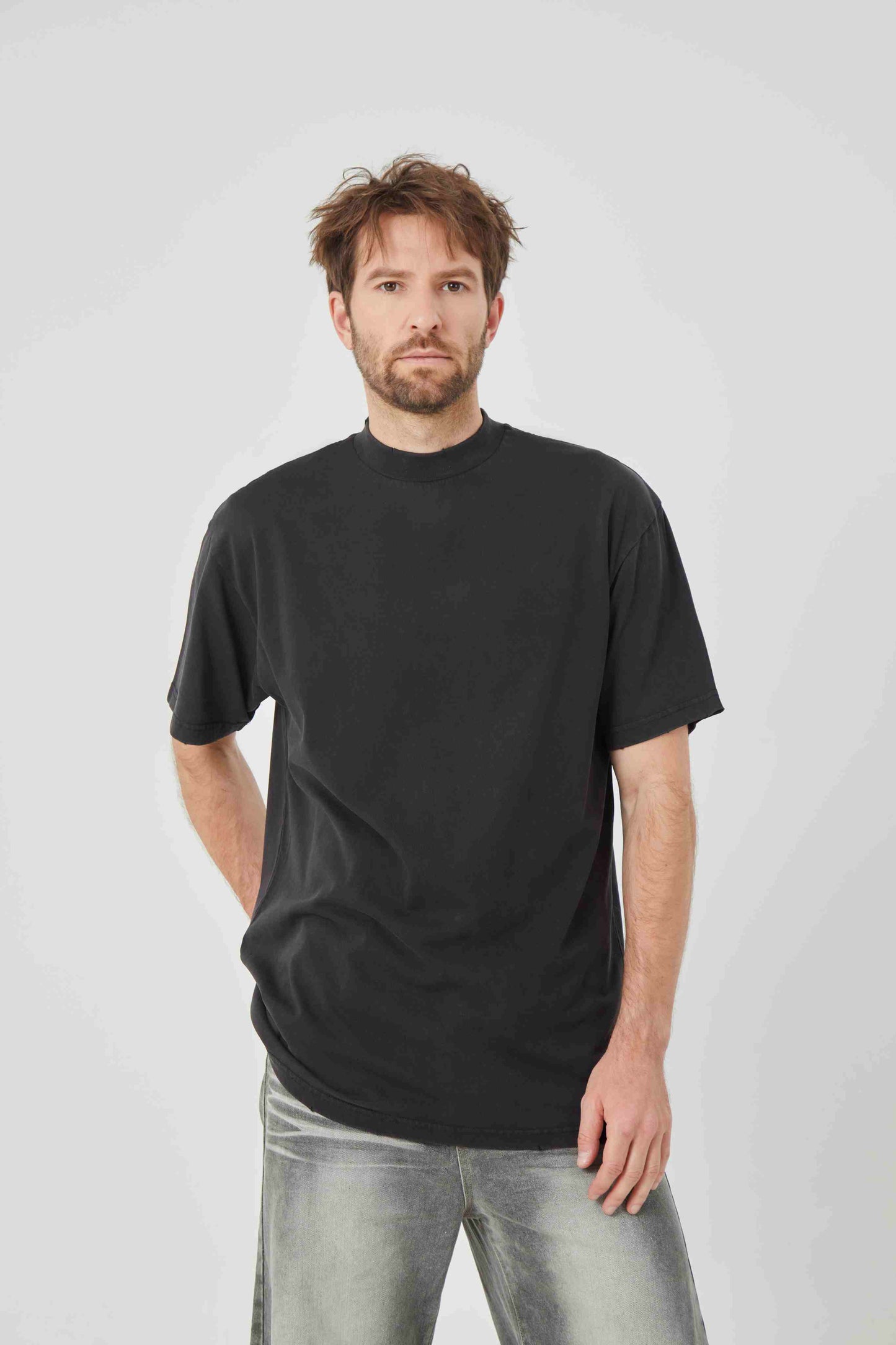 Oversized Black Cotton T - shirt