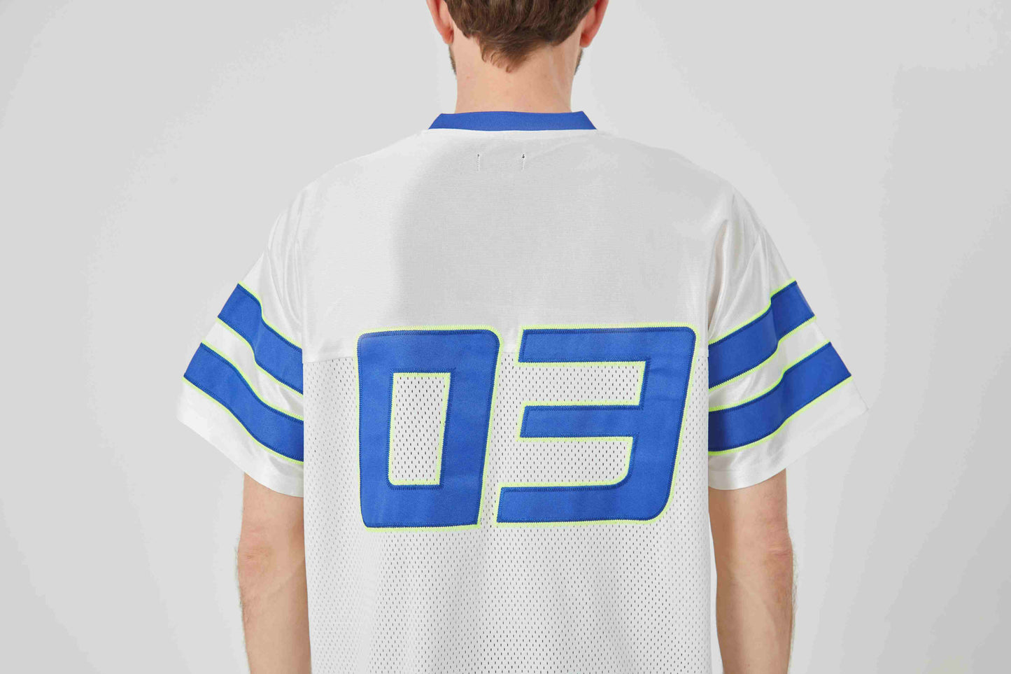 ROCK & CALEB Men's White Blue - striped Sports Tshirt