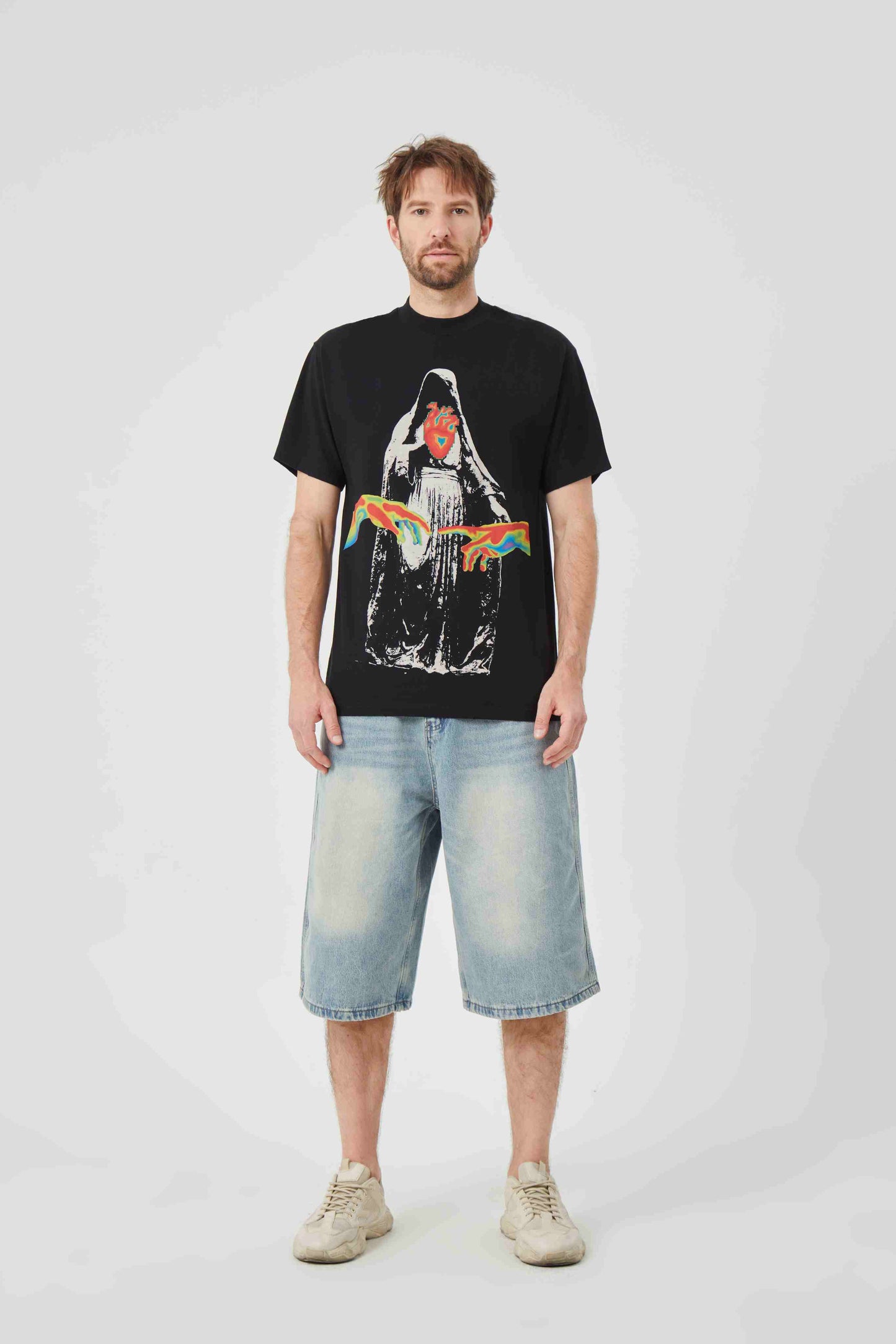 ROCK & CALEB Enigmatic Hooded Graphic T - shirt