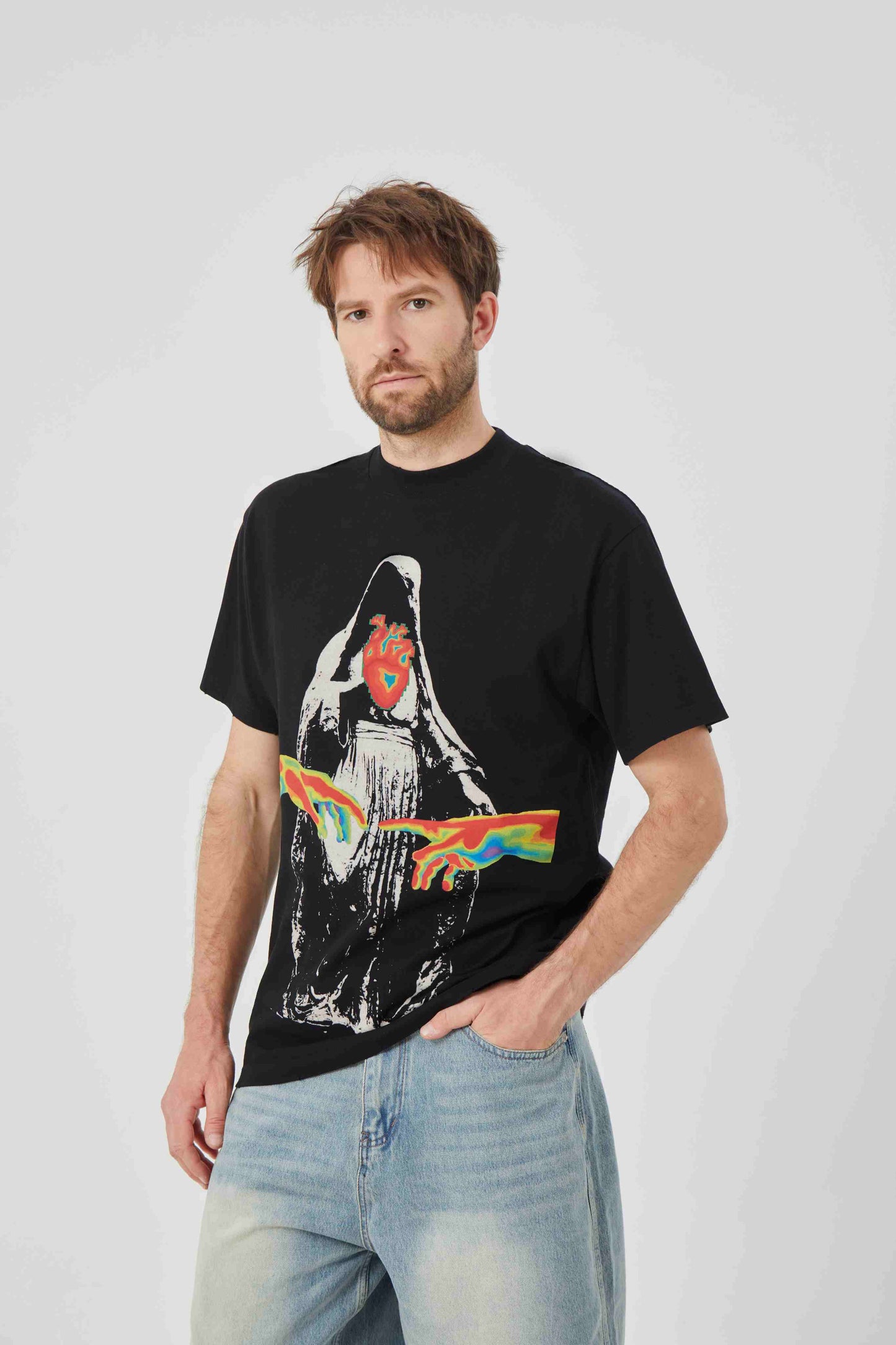 ROCK & CALEB Enigmatic Hooded Graphic T - shirt