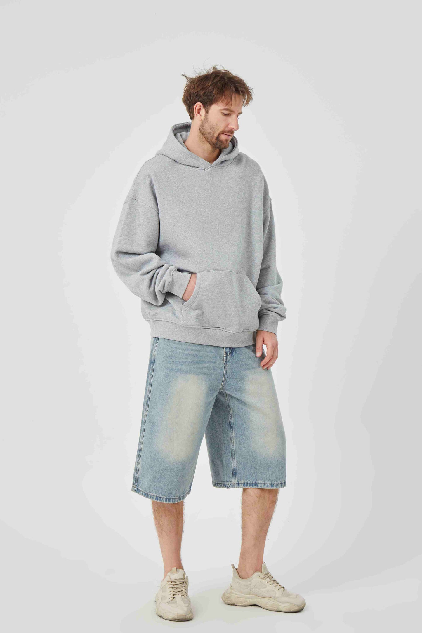 ROCK & CALEB Casual Grey Hoodie Ensemble