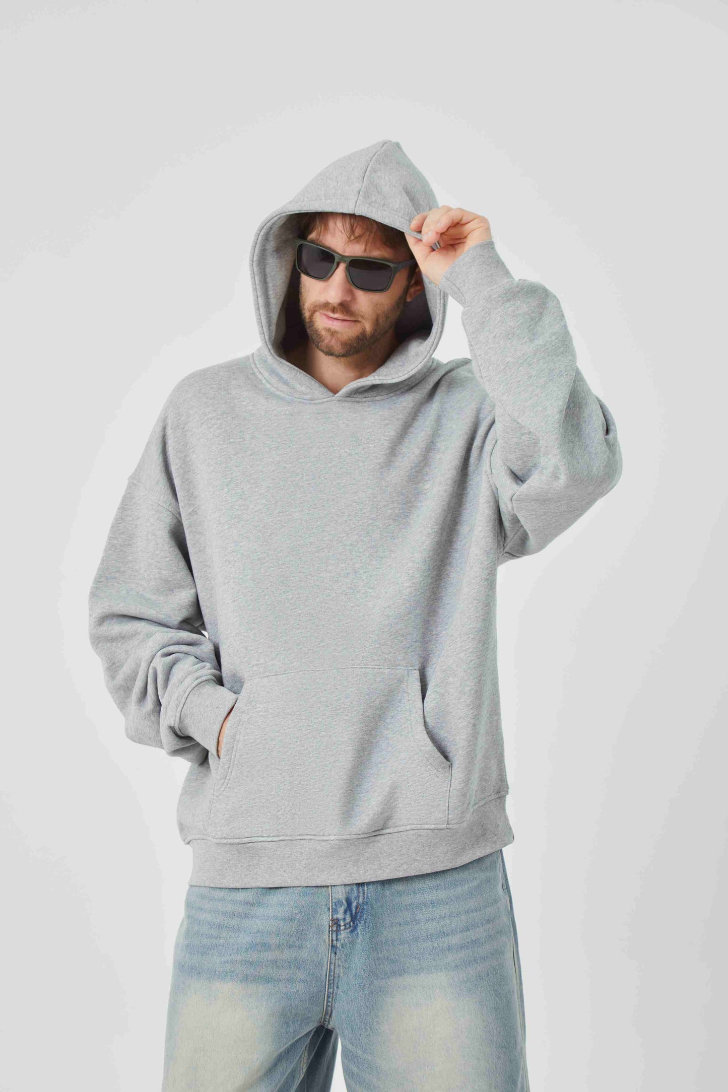 ROCK & CALEB Casual Grey Hoodie Ensemble