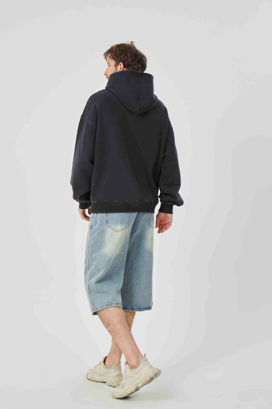 ROCK & CALEB  Plain Black Urban Explorer's Hoodie