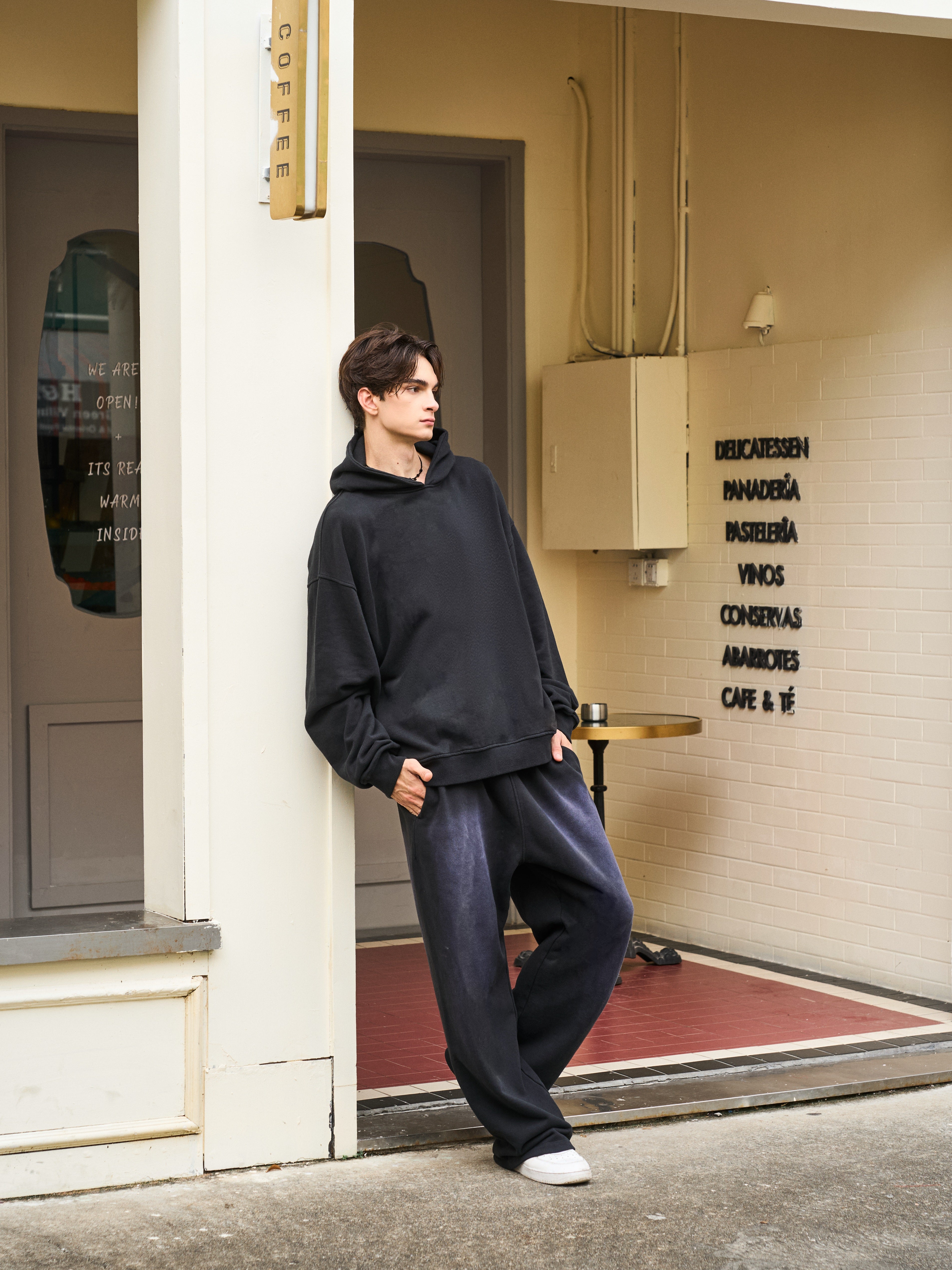 Men's Oversized Potassium Spray Black Sweatpants