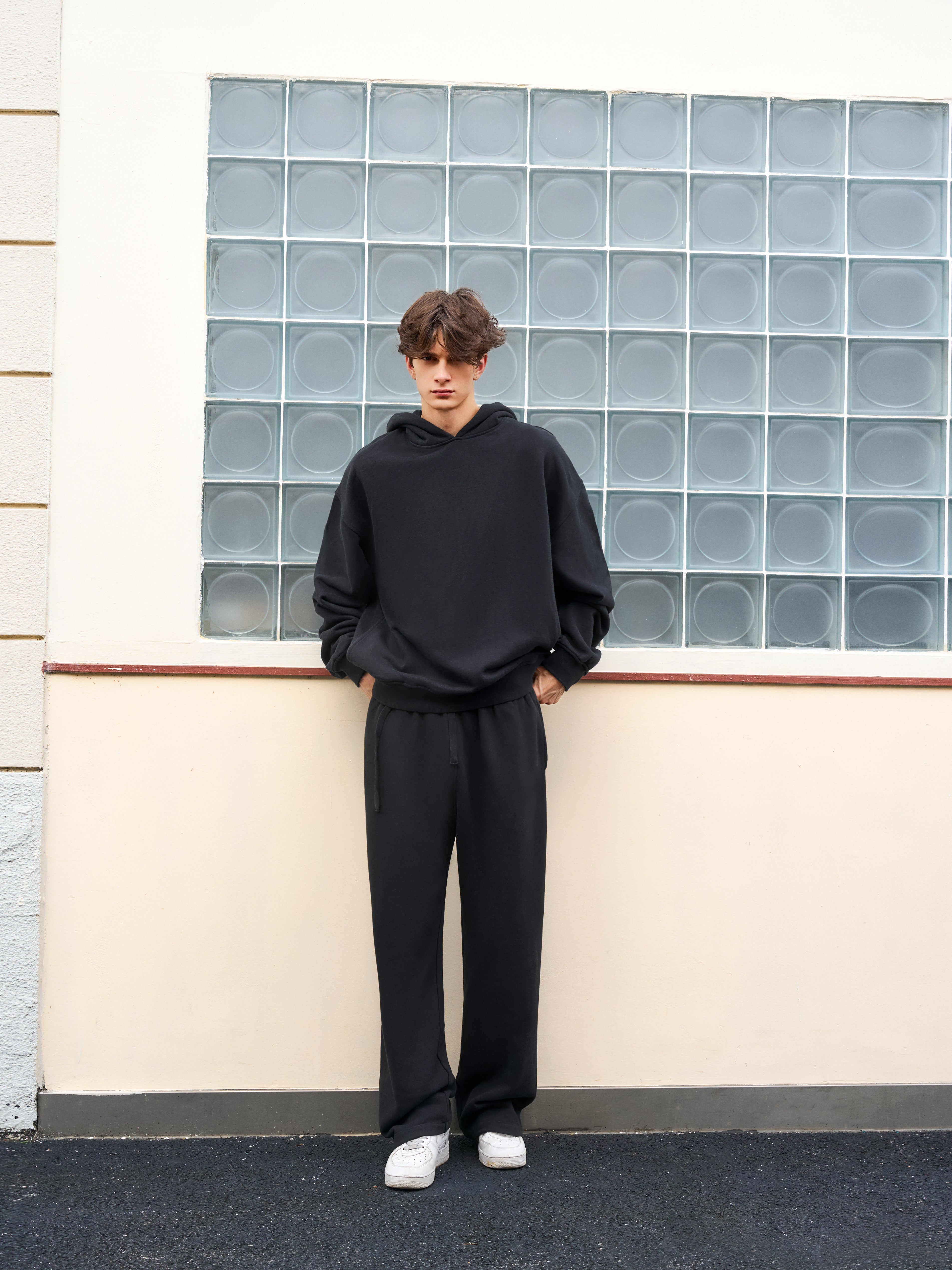 Men's Oversize Vintage black side pocket hoodie