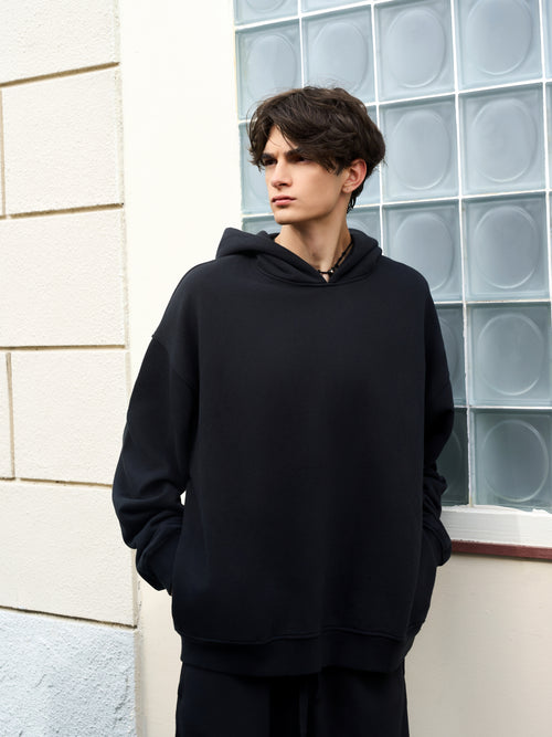 Men's Oversize Vintage black side pocket hoodie