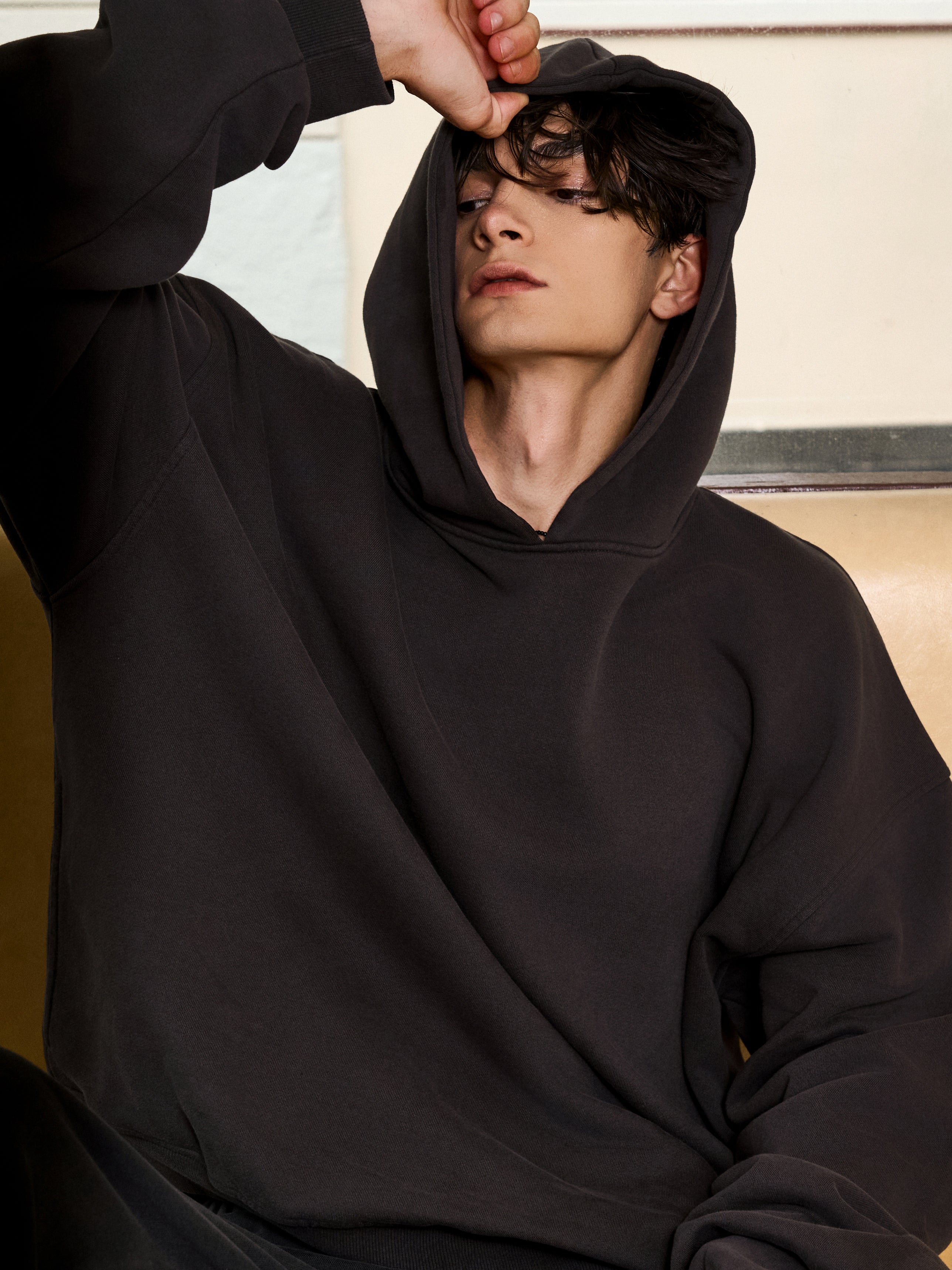 Men's Oversize Grey side pocket hoodie