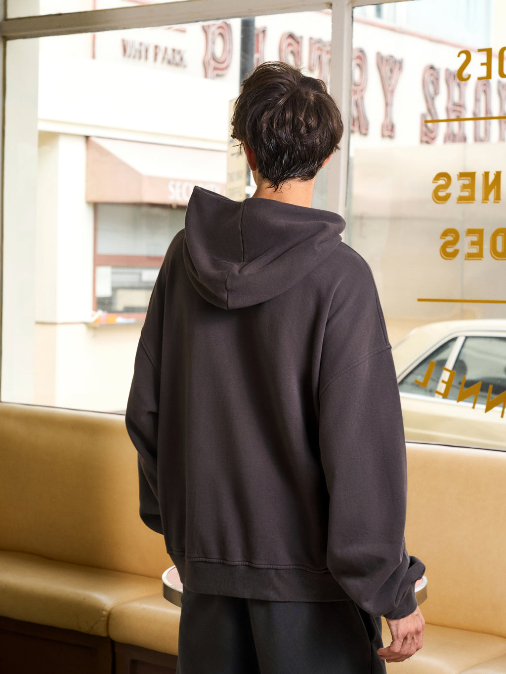 Men's Oversize Grey side pocket hoodie