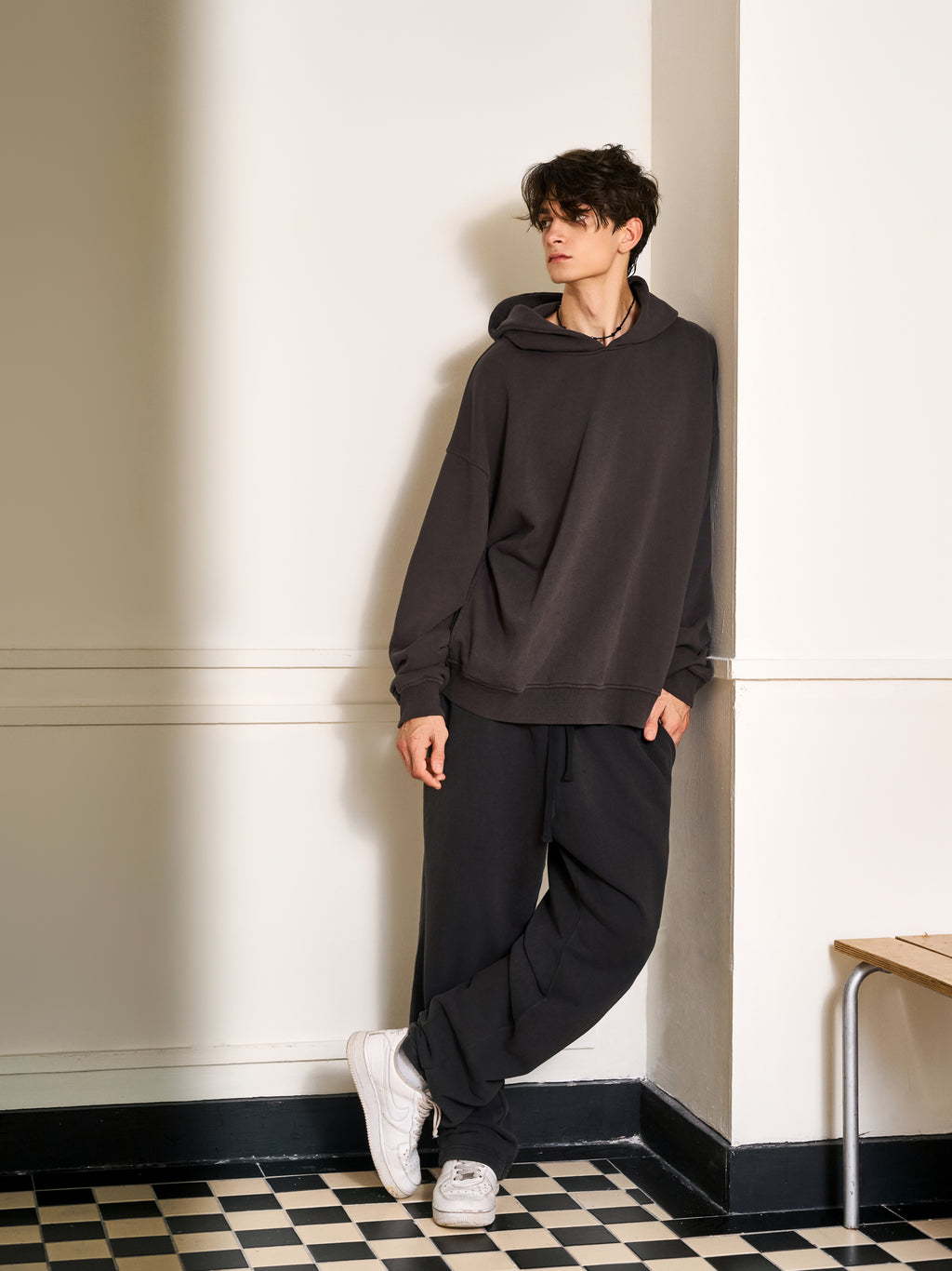 Men's Oversize Grey side pocket hoodie