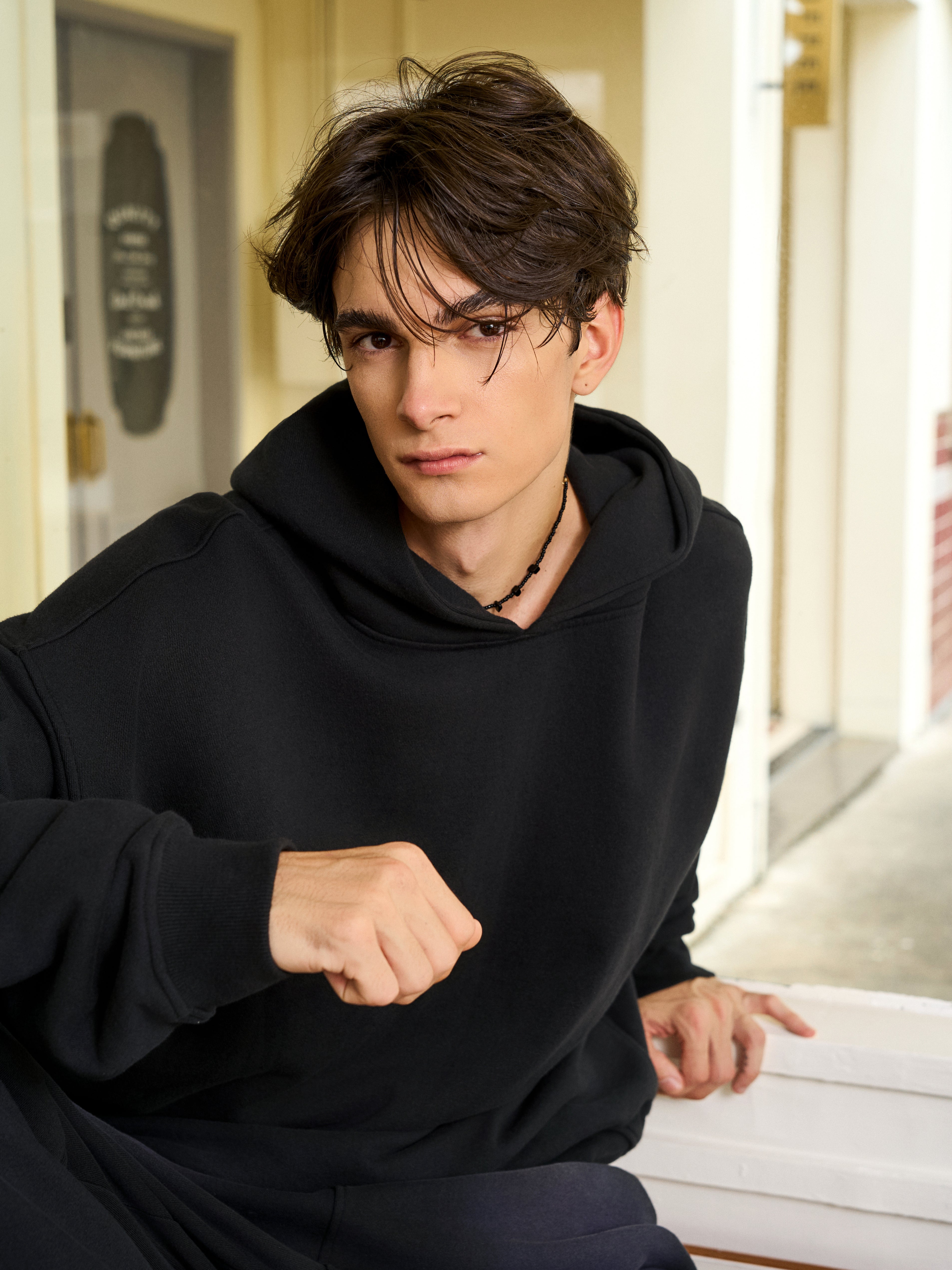 Men's Oversize Black side pocket hoodie