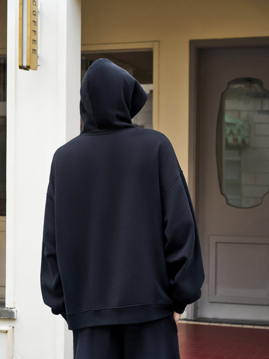Men's Oversize Black side pocket hoodie
